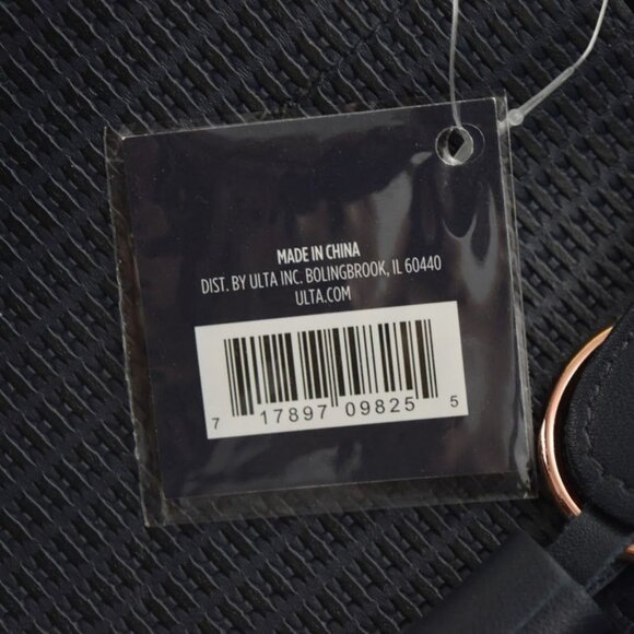 Ulta Beauty Navy Blue Woven Tote Bag Tassel Accent Snap Closure - Picture 4 of 6